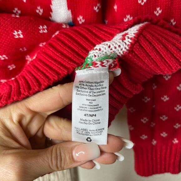 red toddler rainbow Christmas tree sweater 4T - Picture 5 of 5